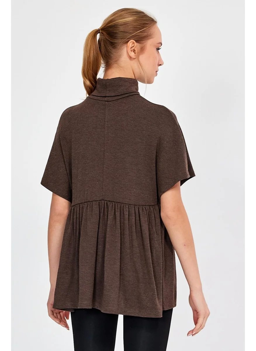 Alexander Gardi Turtleneck Skirt Ruffle Blouse (22-1165)