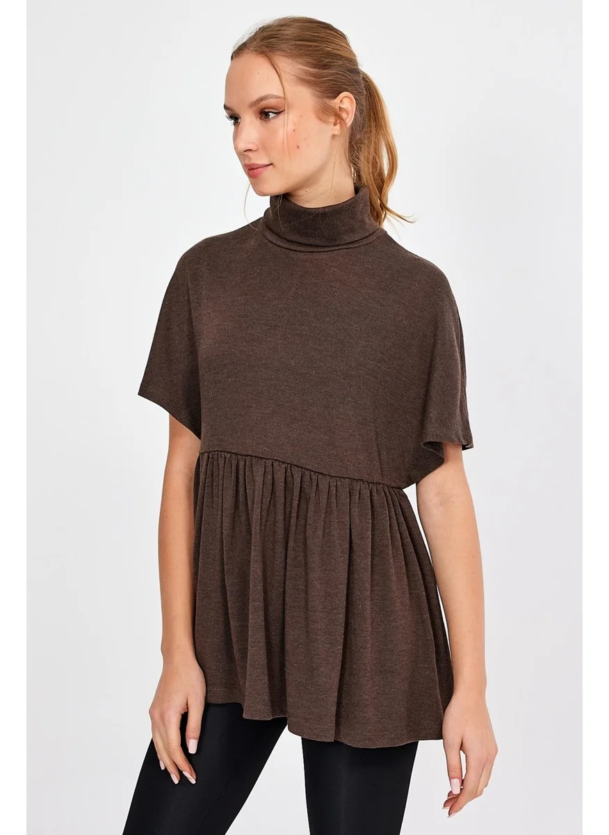 Alexander Gardi Turtleneck Skirt Ruffle Blouse (22-1165)