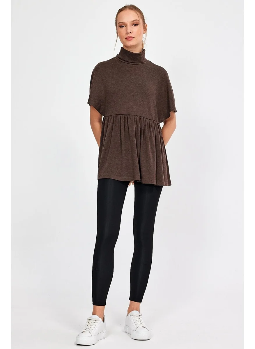 Alexander Gardi Turtleneck Skirt Ruffle Blouse (22-1165)