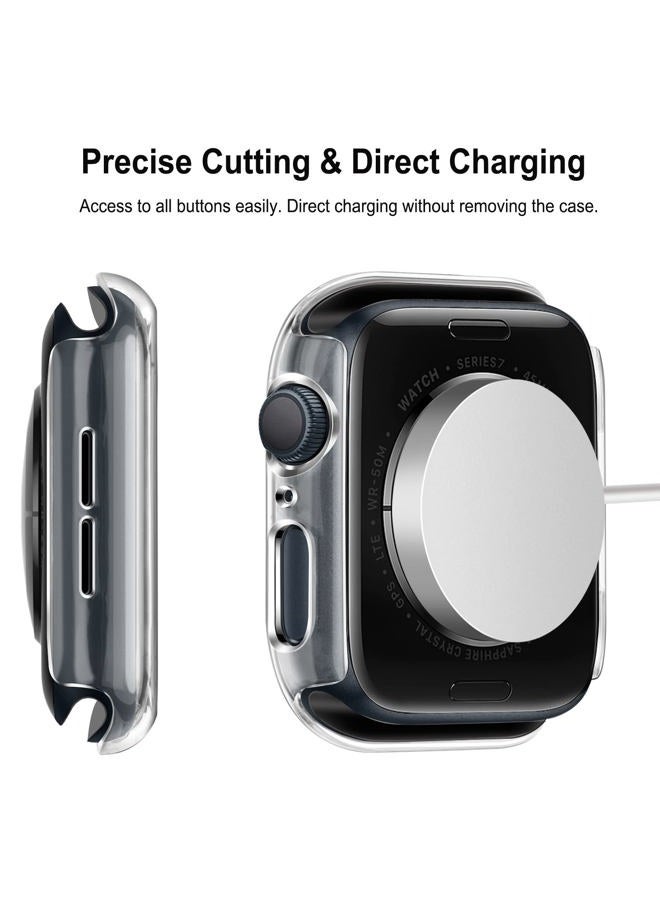 Anlinser 2 Pack Hard Case Compatible with Apple Watch Case Series 8 Series 7 [41mm] with Tempered Glass Screen Protector, Protective Covers Compatible for iWatch 41mm (Transparent + Transparent) - Image 5