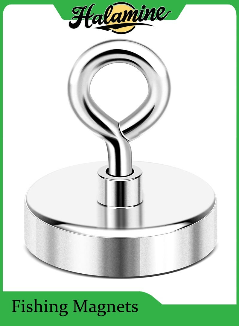 Halamine Super Strong Neodymium Fishing Magnets,  Pulling Force Rare Earth Magnet with Countersunk Hole Eyebolt Diameter 1.75 inch(44mm) for Retrieving in River and Magnetic Fishing - Image 1