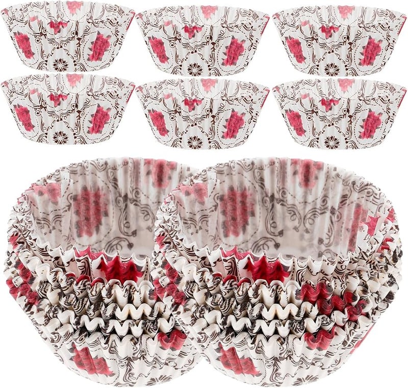 White Rose Dessert Cups 100 Pcs Oil Resistant Muffin Baking Paper Liners Cake Holders - Image 1