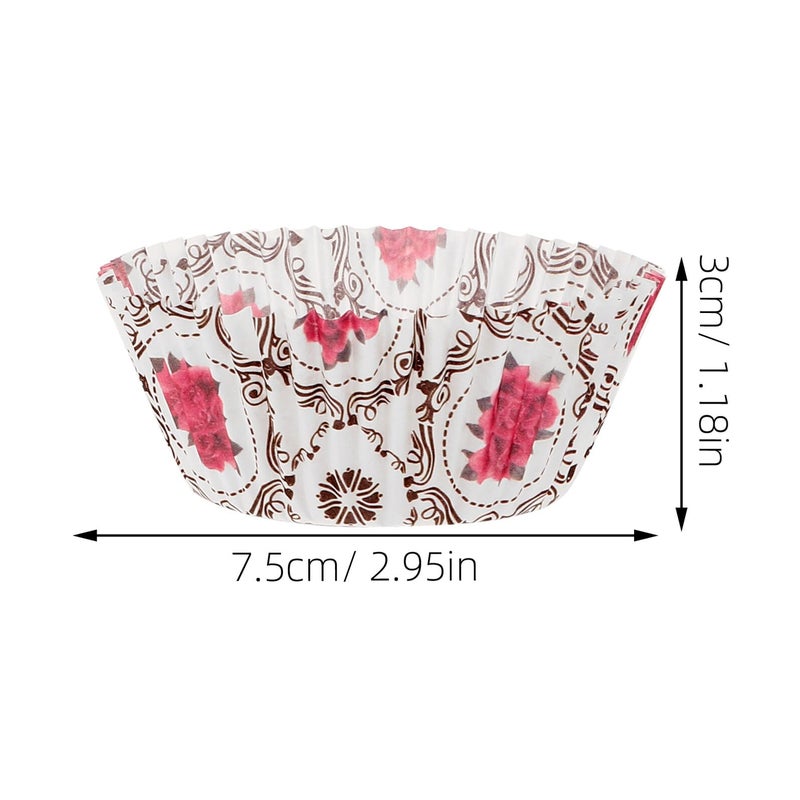 White Rose Dessert Cups 100 Pcs Oil Resistant Muffin Baking Paper Liners Cake Holders - Image 3