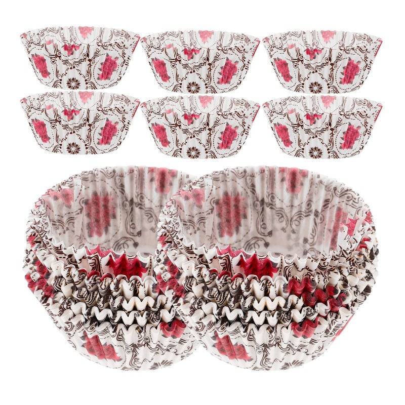 White Rose Dessert Cups 100 Pcs Oil Resistant Muffin Baking Paper Liners Cake Holders - Image 2