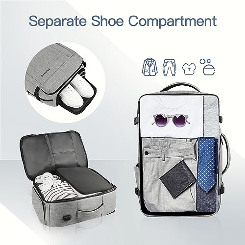 Gieury Travel Backpack, Extra Large 50L Expandable Backpack for Men Women, Carry On Backpack For Airplanes, Travel Essentials Luggage Suitcase Daypack Travel Gift Weekender Bag, Grey - Image 3
