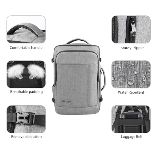 Gieury Travel Backpack, Extra Large 50L Expandable Backpack for Men Women, Carry On Backpack For Airplanes, Travel Essentials Luggage Suitcase Daypack Travel Gift Weekender Bag, Grey - Image 2