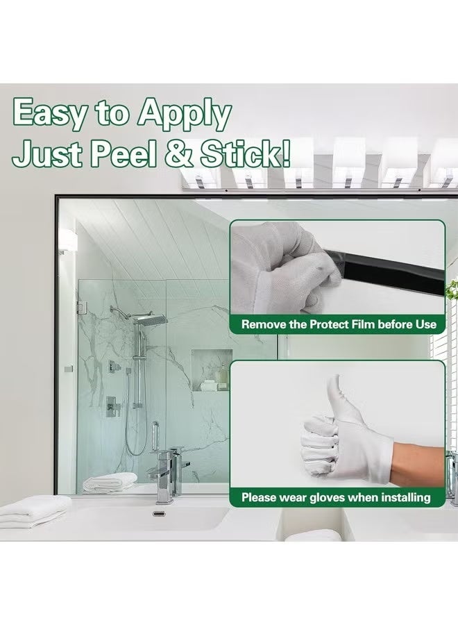 Self-Adhesive Wall Trim, Peel and Stick Metal Trim Molding, Glossy Gold Wall Trim, Imitation Brushed Metal Peel and Stick Molding Trim, Waterproof Mildew-Proof Sealing Tape, Flexible DIY Wall Accent Strip for Mirror Frame, Cabinet, Edges & Borders and Tiles 1.5*300cm - Image 5