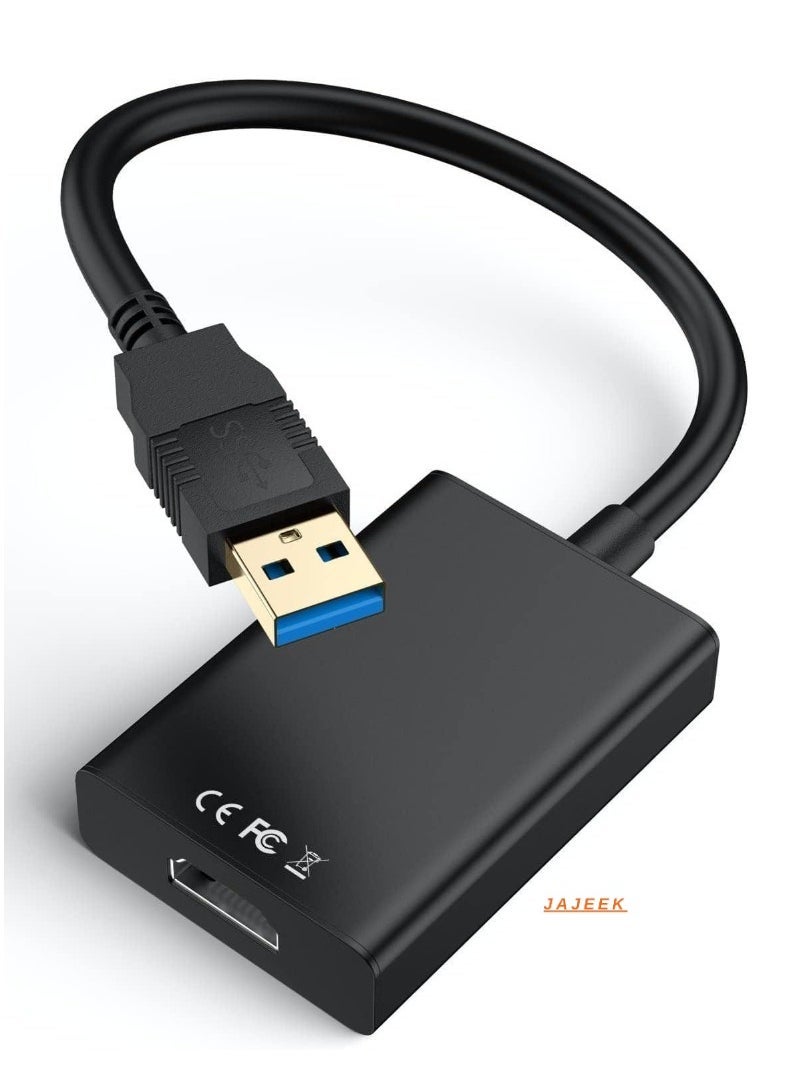 JAJEEK محول USB إلى HDMI – كابل فيديو جرافيكس بدقة 1080P HD لشاشات متعددة، USB 3.0/2.0 إلى HDMI للكمبيوتر، اللابتوب، البروجيكتور، الشاشة، التلفاز HD – متوافق مع أجهزة ويندوز - Image 1
