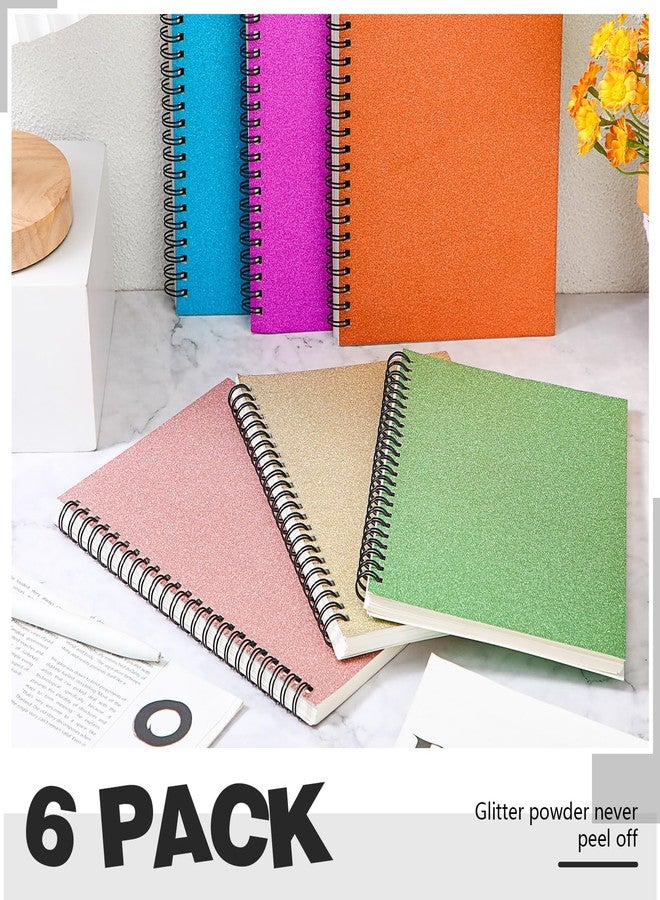 Saypacck 6 Pack Girls Spiral Notebook 8.3 Inch x 5.7 Inch Journal Notebook 160 Pages College Ruled Writing Notepad for Women School Office Home Gifts(Side Spiral) - Image 2