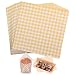 KIKISML 200 PCS Checkered Waxed Deli Paper Sheets 7  7 Inch Foodgrade Greaseproof Paper Food Basket Liners for Sandwiches Burgers Fries Wrapping for Party Festival and Outdoors  Yellow - Image 2