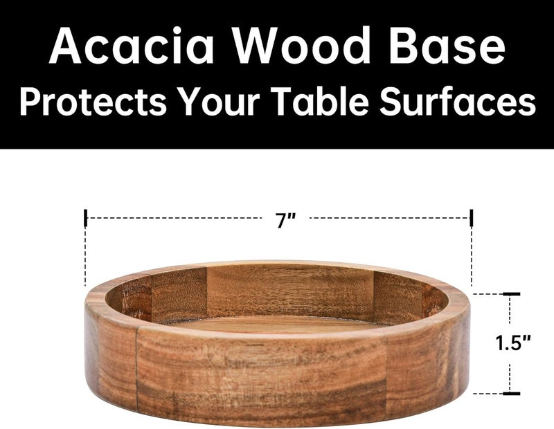 KITEISCAT Extra Large Glass Salad Bowl Set  Party Salad Bowls with Acacia Wood Base and Serving Utensils  Elegant and Practical Kitchen MustHave - Image 4