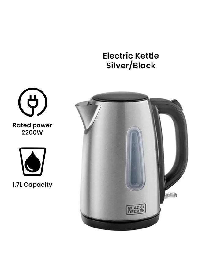 BLACK+DECKER Electric Kettle With Stainless Steel Body 1.7 L 2200 W JC450-B5 Silver/Black - Image 3