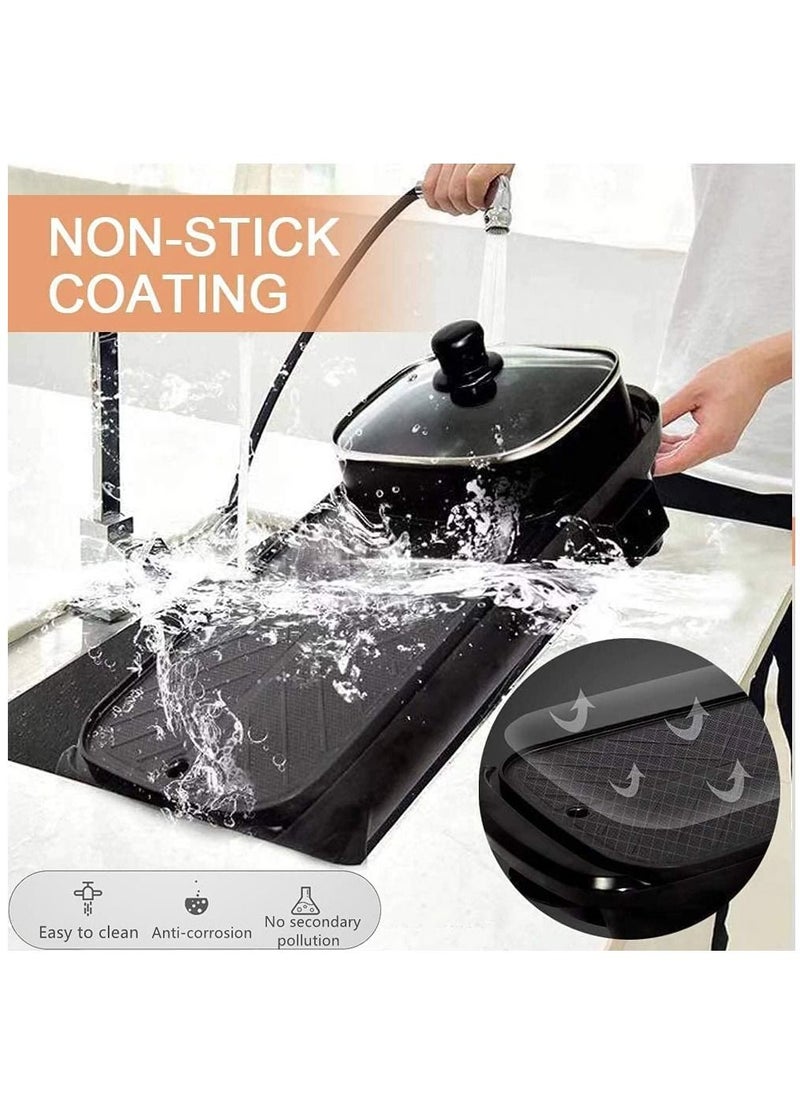 Generic - Electric BBQ Grill Hot Pot, Shabu Shabu Hot Pot, Non Stick, Temperature Control Hotpot Grill with Oil Sprayer and Brush, Suitable for 2  6 People Gatherings - Image 1