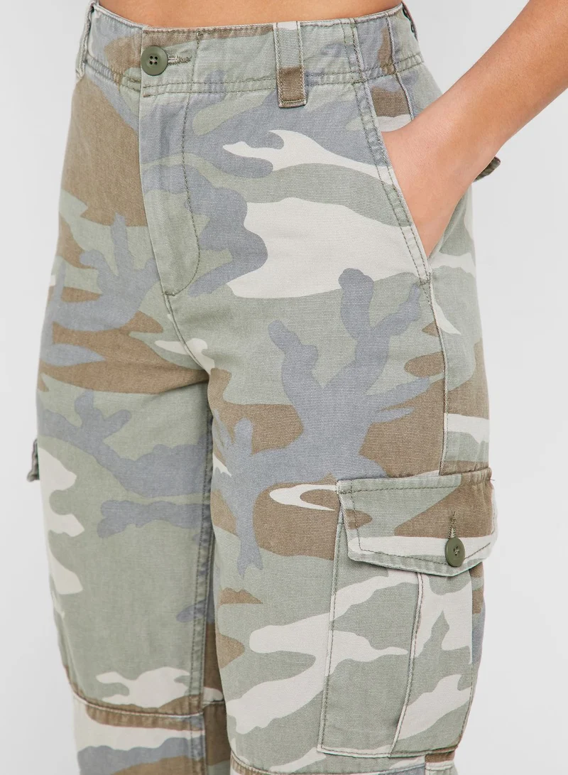 TOPSHOP Camo Print Cargo Pants