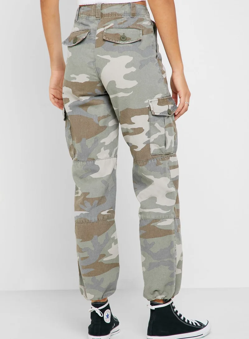 TOPSHOP Camo Print Cargo Pants