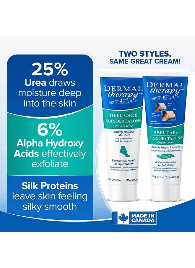 dermal therapy - Heel Care Cream Moisturizing Treatment That Repairs And Heals Dry Rough Cracked Heels And Feet 25% Urea And 6% Alpha Hydroxy Acids (3Oz+8Oz Bundle) - Image 1