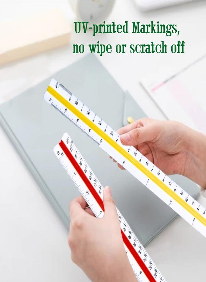 KASBEE Architectural Scale Ruler, 12” Plastic Architect Scale, Triangular Ruler for Architects, Students, Engineers, Drawing Drafting Tools - Image 5