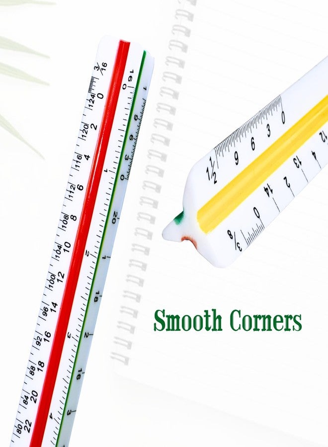 KASBEE Architectural Scale Ruler, 12” Plastic Architect Scale, Triangular Ruler for Architects, Students, Engineers, Drawing Drafting Tools - Image 4