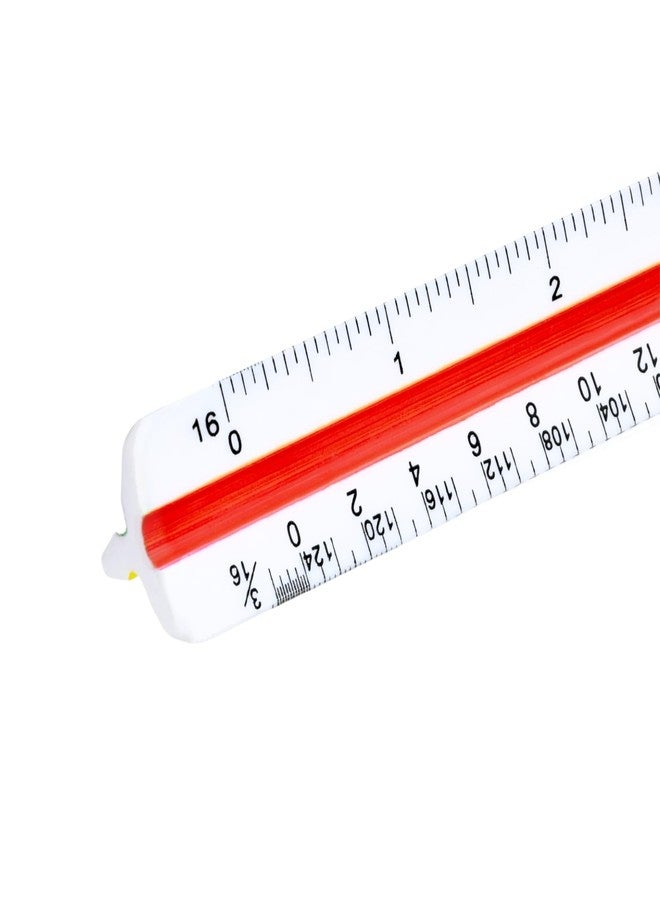 KASBEE Architectural Scale Ruler, 12” Plastic Architect Scale, Triangular Ruler for Architects, Students, Engineers, Drawing Drafting Tools - Image 1