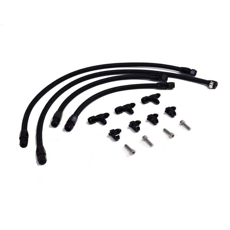 A-Team Performance A-Team Performance - LS LSX LS1 LS2 LS6 LM7 Steam Vents - with Hardware and Hoses Kit - for Front and Rear Venting -4 AN Complete Coolant Crossover Black  - Image 2