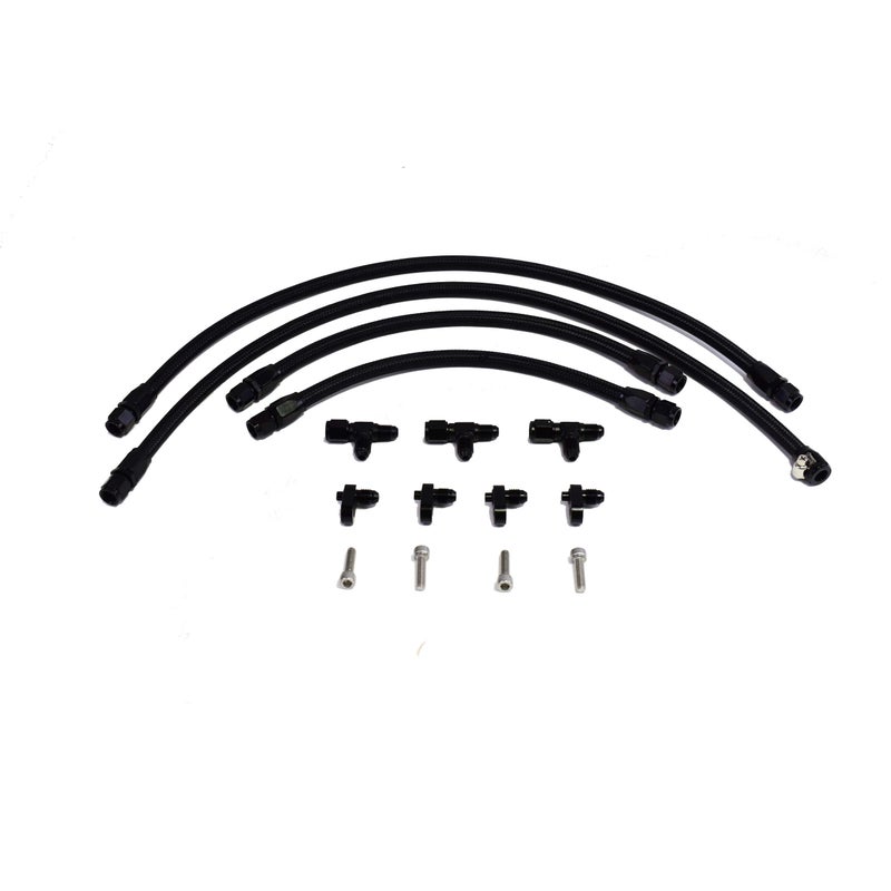 A-Team Performance A-Team Performance - LS LSX LS1 LS2 LS6 LM7 Steam Vents - with Hardware and Hoses Kit - for Front and Rear Venting -4 AN Complete Coolant Crossover Black  - Image 1