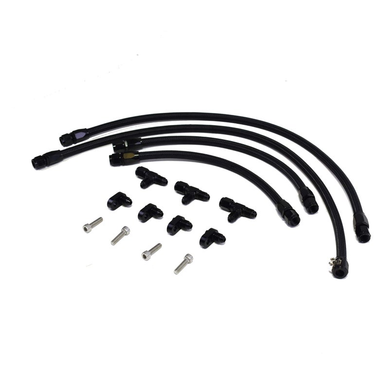A-Team Performance A-Team Performance - LS LSX LS1 LS2 LS6 LM7 Steam Vents - with Hardware and Hoses Kit - for Front and Rear Venting -4 AN Complete Coolant Crossover Black  - Image 3