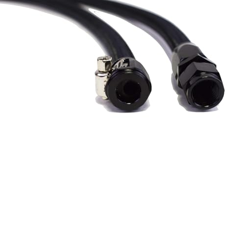 A-Team Performance أداء A-Team - فتحات بخار LS LSX LS1 LS2 LS6 LM7 - مع مجموعة الأجهزة والخرطوم - للتهوية الأمامية والخلفية -4 AN كروس أوفر سائل التبريد كامل باللون الأسود - Image 4