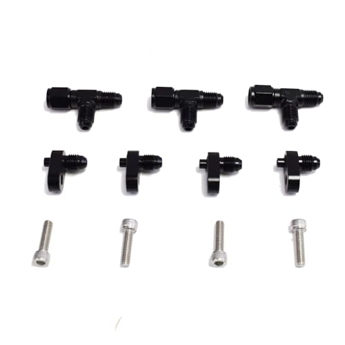 A-Team Performance أداء A-Team - فتحات بخار LS LSX LS1 LS2 LS6 LM7 - مع مجموعة الأجهزة والخرطوم - للتهوية الأمامية والخلفية -4 AN كروس أوفر سائل التبريد كامل باللون الأسود - Image 5