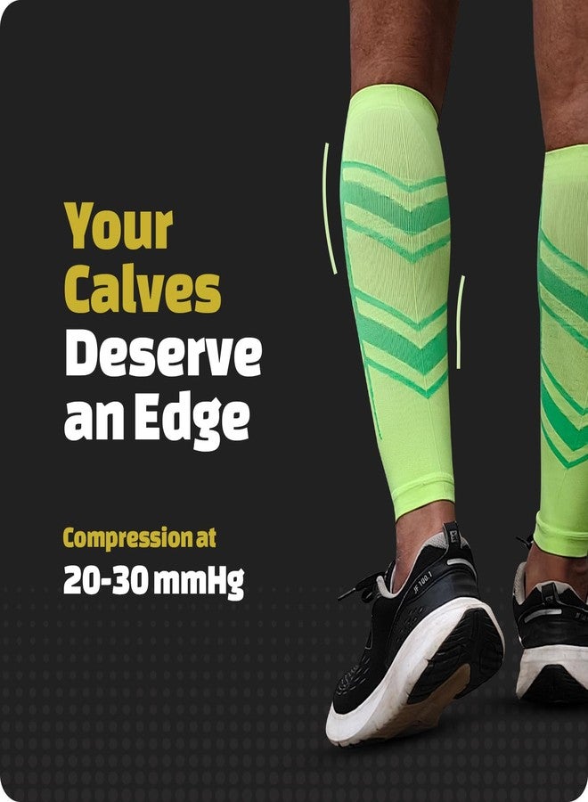 Sorgen Sports Compression Calf Sleeves | 20-30 mm Hg | Ideal for Running, Cycling, Marathons, Athletics & Indoor Training | Helps Reduce Leg Cramps | Boosts Performance & Aids Recovery | Comfortable, Durable & Supportive (Neon Green, S/M) - Image 2