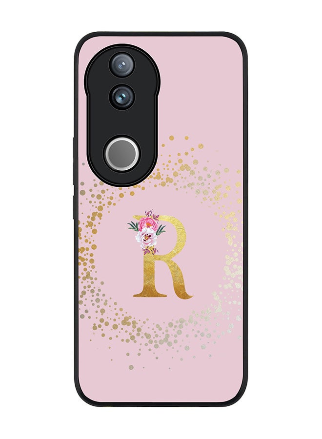Stylizedd For Vivo V50 / vivo V50e 5G Case,Slim fit Camera Protection, Shockproof Thin Phone cover  - Custom Monogram Floral - R  (Pink ) - Image 1