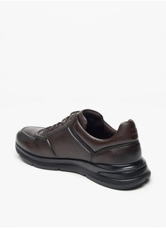 DUCHINI Mens Textured Lace-Up Low Ankle Sneakers  - Image 2