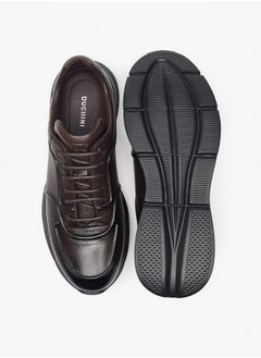 DUCHINI Mens Textured Lace-Up Low Ankle Sneakers  - Image 4