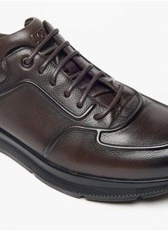 DUCHINI Mens Textured Lace-Up Low Ankle Sneakers  - Image 5