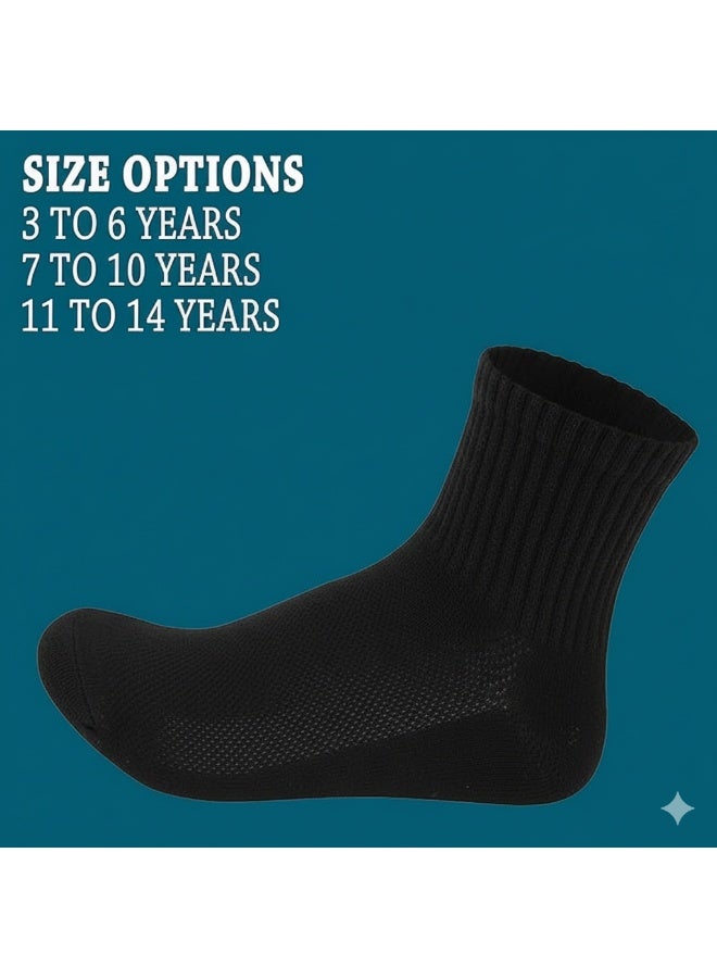 Tango 6 أزواج من جوارب الأطفال - للأولاد والبنات - جوارب كاحل رياضية للأطفال - شبكة ناعمة وقابلة للتنفس - زي مدرسي للأطفال - Image 3