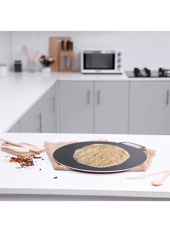 Royalford Non-Stick Flat Aluminium Tawa Black 15.2x18.1x0.2inch - Image 4