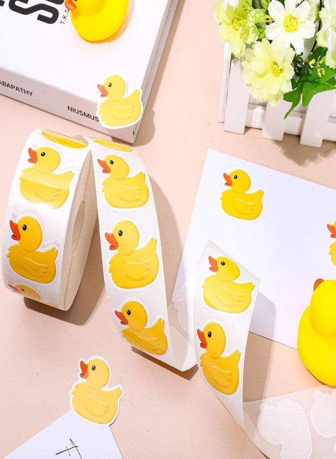 Whaline 1000Pcs Rubber Duck Roll Stickers Yellow Duck Cute Decorative Label Decals for Birthday Party Favor Bags Water Bottle Scrapbook Notebook Decoration, 1.5Inch - Image 3