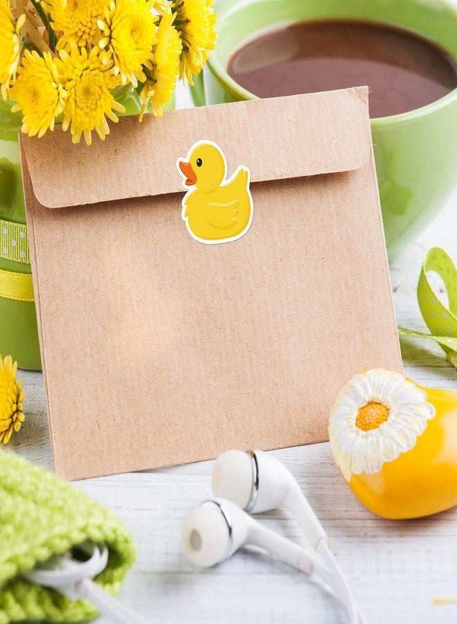 Whaline 1000Pcs Rubber Duck Roll Stickers Yellow Duck Cute Decorative Label Decals for Birthday Party Favor Bags Water Bottle Scrapbook Notebook Decoration, 1.5Inch - Image 5
