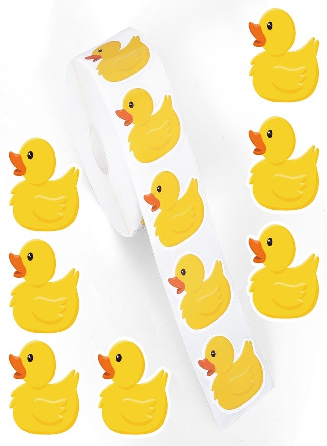 Whaline 1000Pcs Rubber Duck Roll Stickers Yellow Duck Cute Decorative Label Decals for Birthday Party Favor Bags Water Bottle Scrapbook Notebook Decoration, 1.5Inch - Image 1