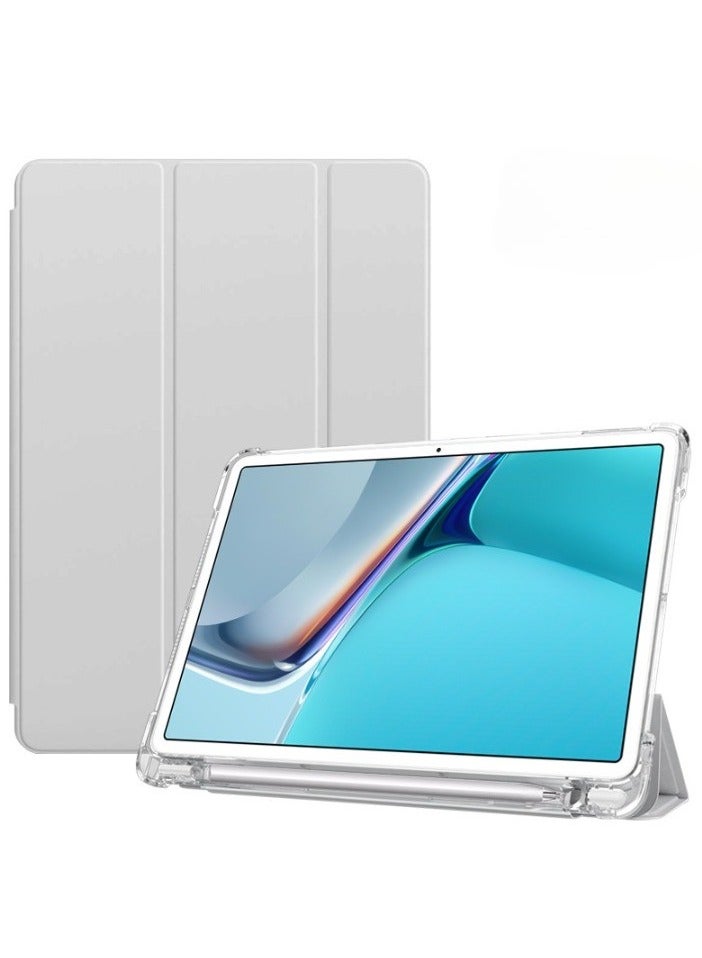 Case Compatible with Honor Pad 8 12 inch,Smart Slim Trifold Stand Auto Sleep/Wake Cover with Pencil Holder, Clear Transparent Back Shell - Image 1