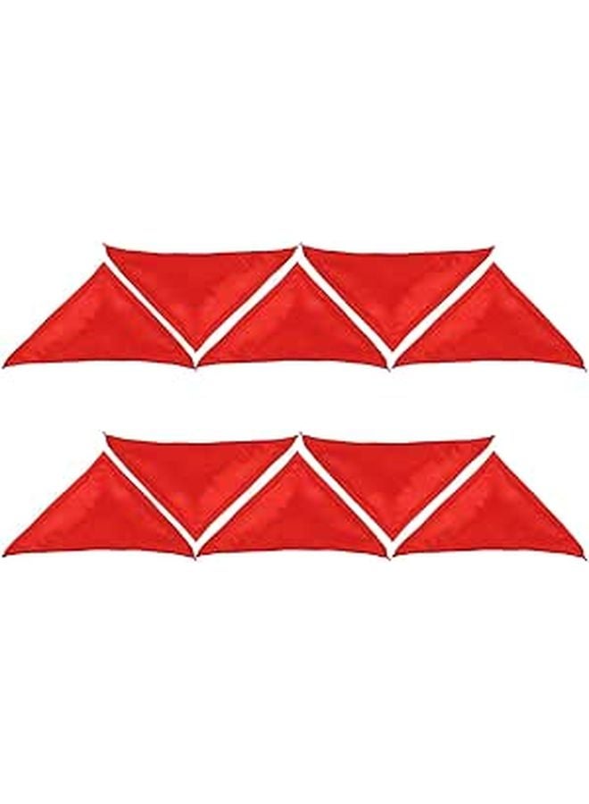 Red Satin Table Napkins Set of 10 30x30cm High Density Hemmed Edges Polyester Wedding Dinner - Image 1