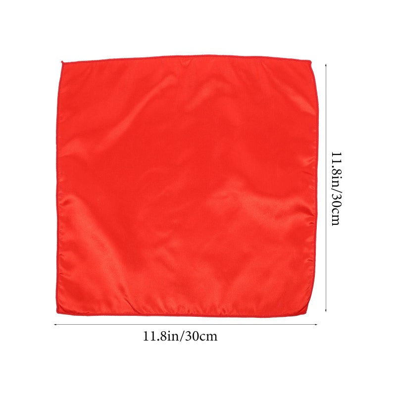 Red Satin Table Napkins Set of 10 30x30cm High Density Hemmed Edges Polyester Wedding Dinner - Image 3