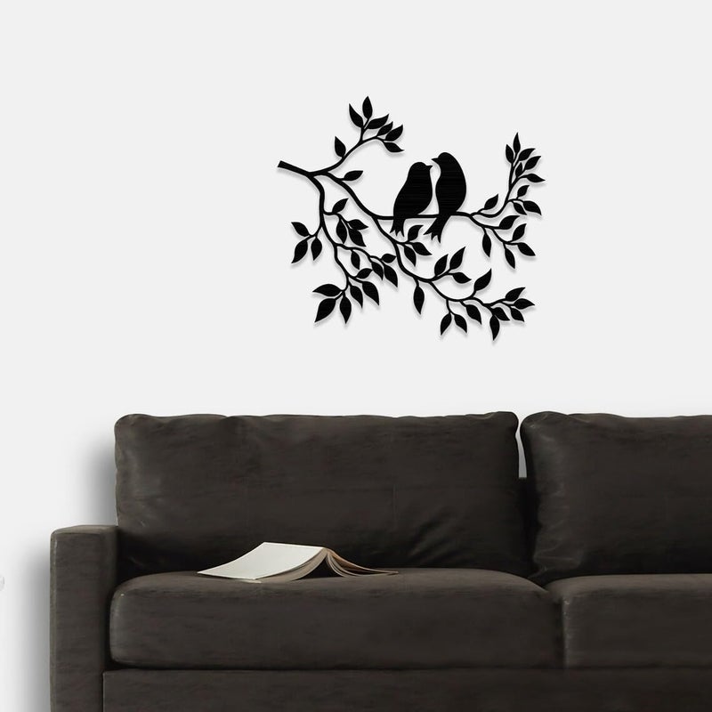 Cartvilla Cartvilla Metal Wall Decor Birds on Branch Metal Birds Wall Art Birds Sign Living Room Wall Art Interior Decoration Wall Hangings Birds Art - Image 2