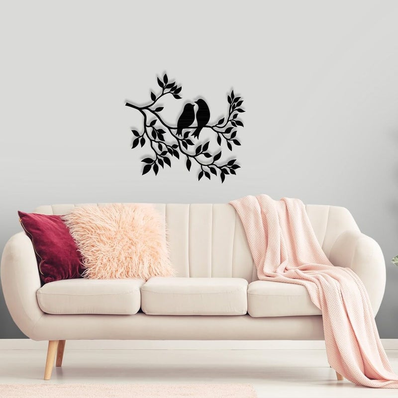 Cartvilla Cartvilla Metal Wall Decor Birds on Branch Metal Birds Wall Art Birds Sign Living Room Wall Art Interior Decoration Wall Hangings Birds Art - Image 3