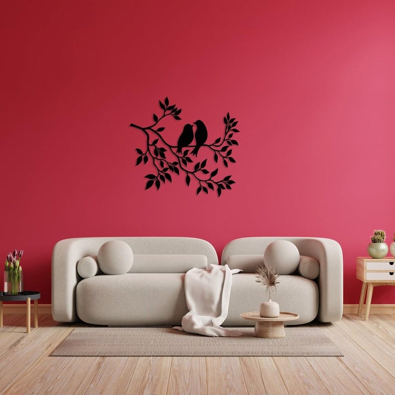 Cartvilla Cartvilla Metal Wall Decor Birds on Branch Metal Birds Wall Art Birds Sign Living Room Wall Art Interior Decoration Wall Hangings Birds Art - Image 5