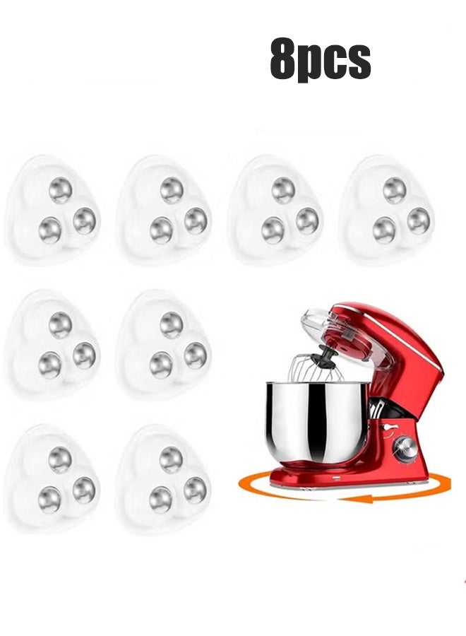 YJ 8 Pcs Swivel Caster Wheels, 360° Rotation Stainless Steel Paste Sticky Wheels,Universal Mini Self Adhesive Caster Wheels for Kitchen Countertop,Box Bottom Storage Rack, Furniture Trash Can White - Image 1