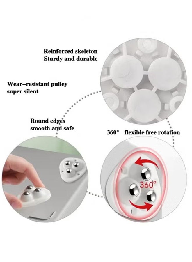 YJ 8 Pcs Swivel Caster Wheels, 360° Rotation Stainless Steel Paste Sticky Wheels,Universal Mini Self Adhesive Caster Wheels for Kitchen Countertop,Box Bottom Storage Rack, Furniture Trash Can White - Image 4