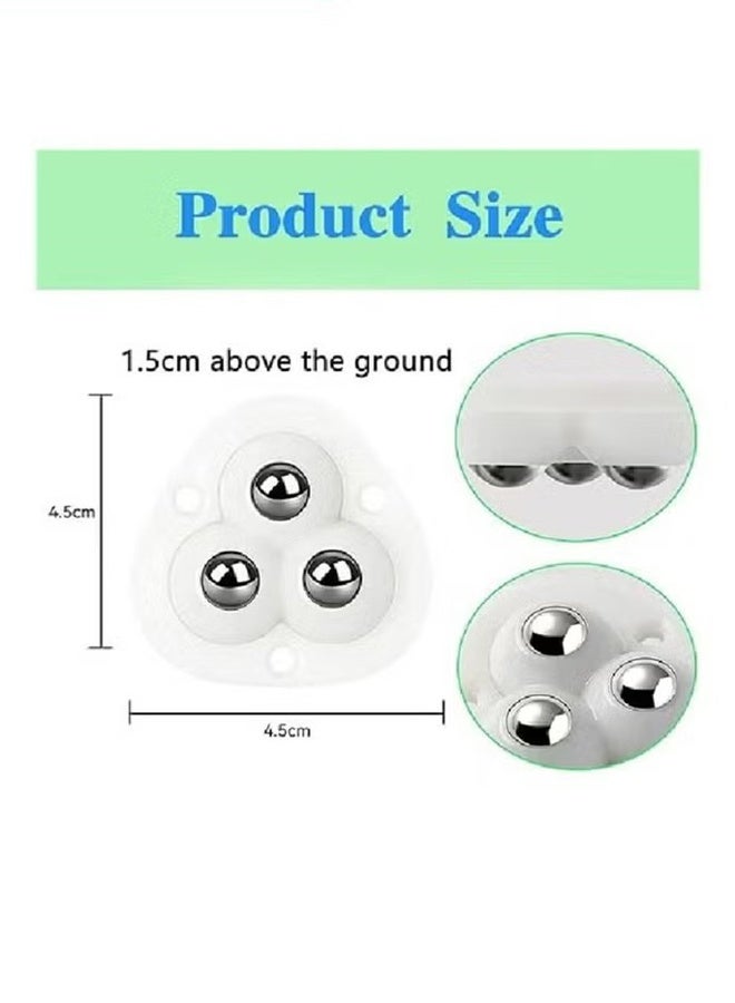 YJ 8 Pcs Swivel Caster Wheels, 360° Rotation Stainless Steel Paste Sticky Wheels,Universal Mini Self Adhesive Caster Wheels for Kitchen Countertop,Box Bottom Storage Rack, Furniture Trash Can White - Image 2