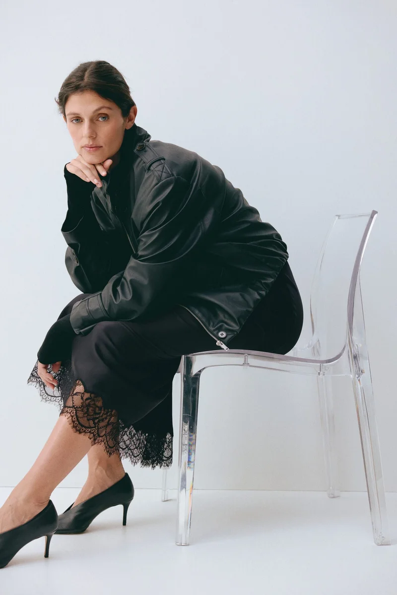 H&M  MAMA Lace-trimmed satin skirt for Women | Best Price UAE