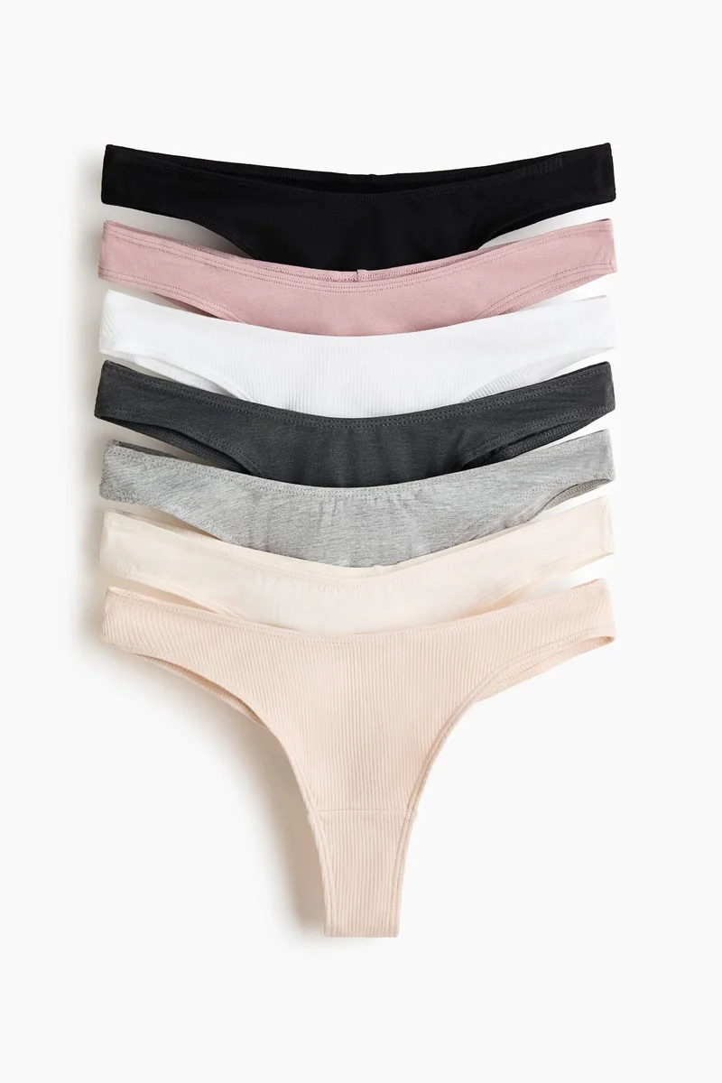 اتش اند ام سروال قطني بقصّة برازيلية -عبوة من 7 قطع