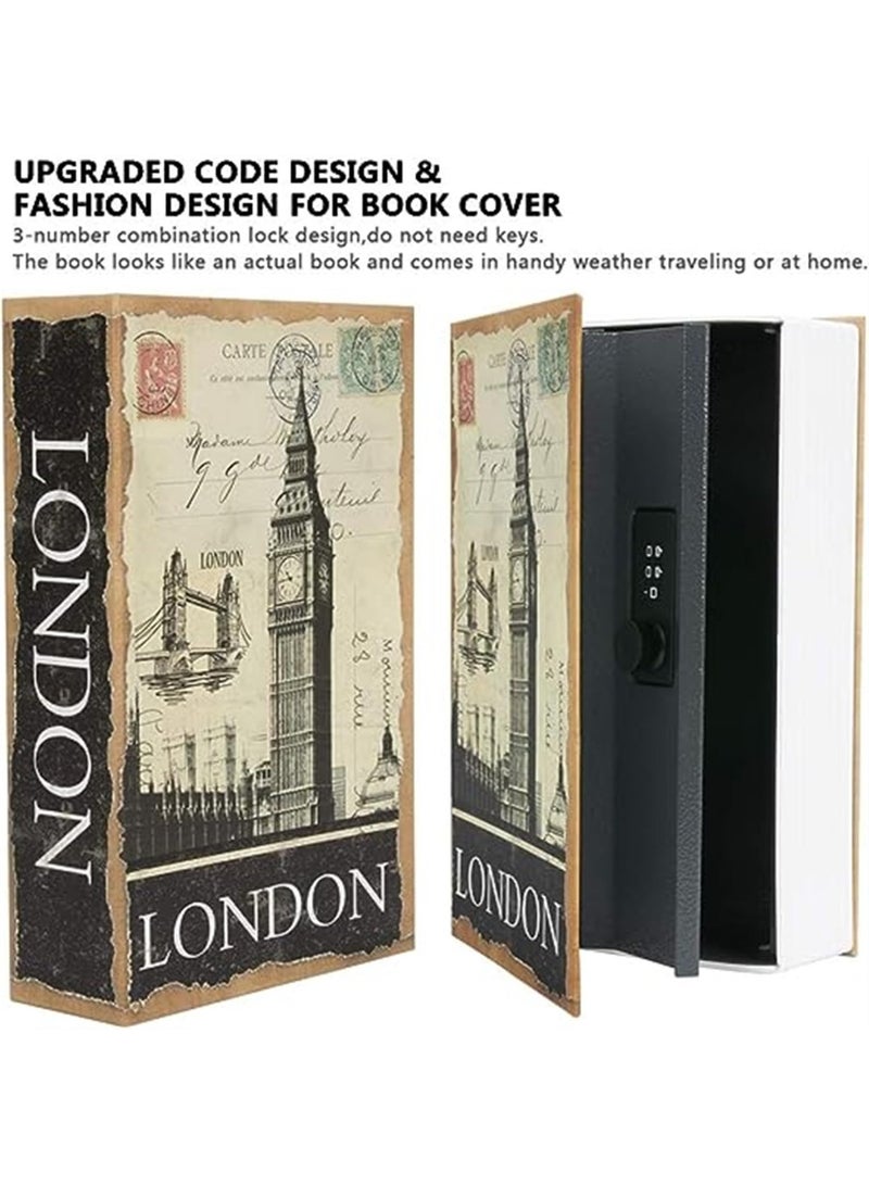 Real Paper Transfer Book Safe, Hollow with Secret Hidden Compartment, Combination Lock, 8.7"×6"×2" (Size : Alice) - Image 5